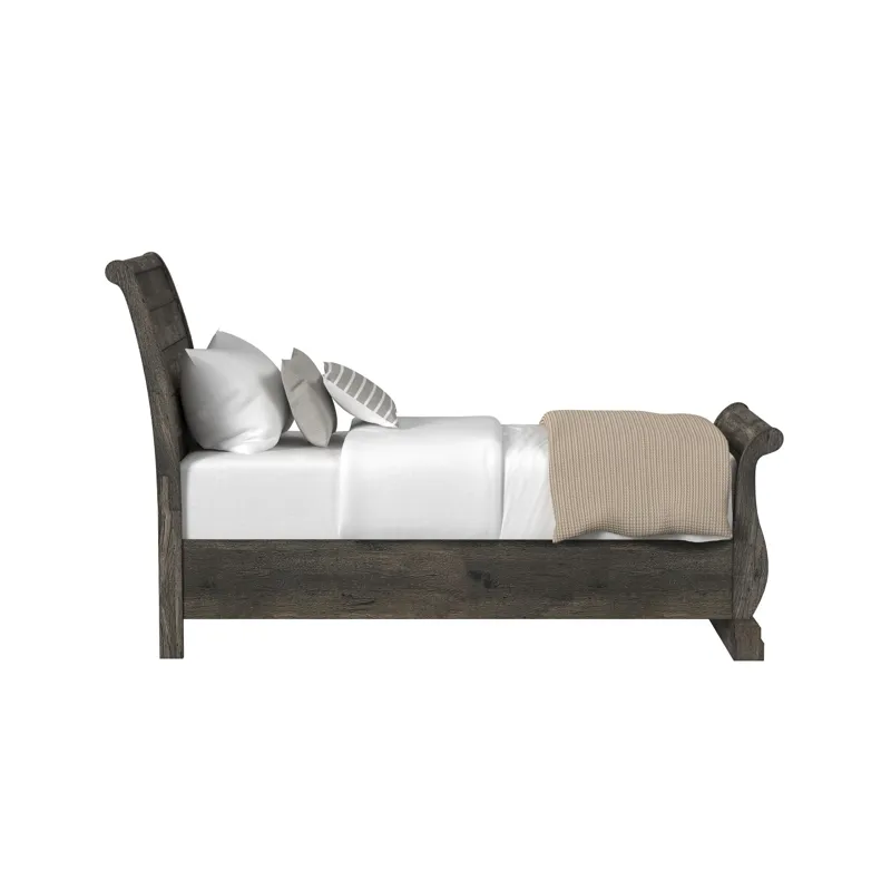 Park Ridge Twin Sleigh Storage Bed in Charcoal