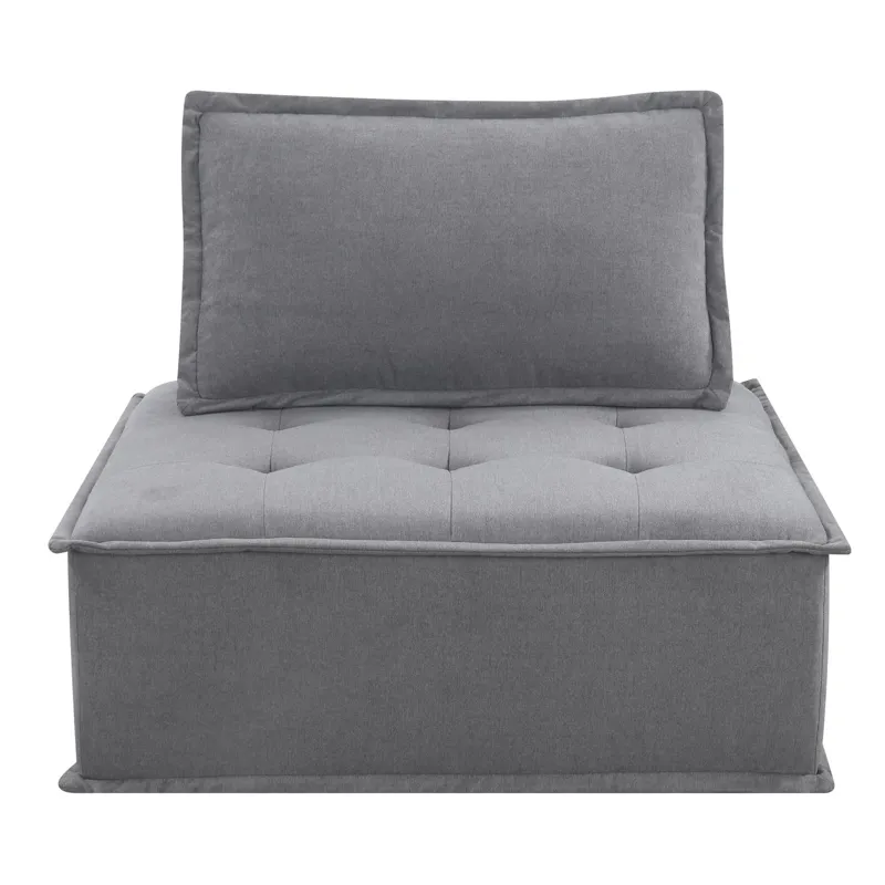 Paxton Armless Chair In Columbia Charcoal