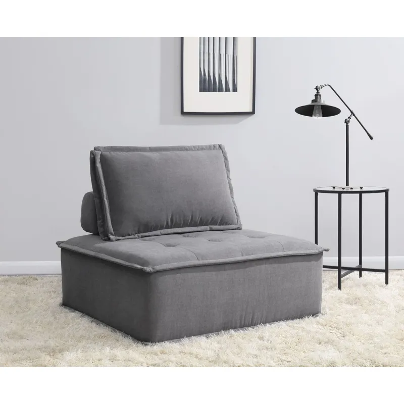 Paxton Armless Chair In Columbia Charcoal