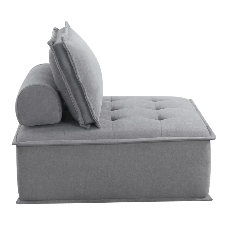 Paxton Armless Chair In Columbia Charcoal