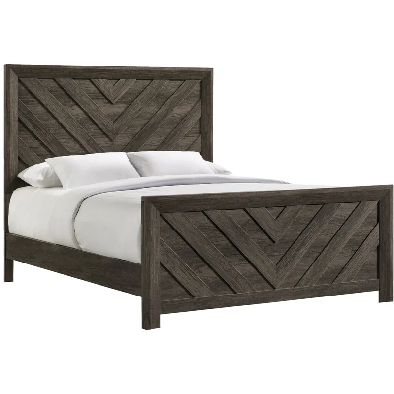 Eleanor Mocha Grey 4PC Set w/Queen Bed and CH