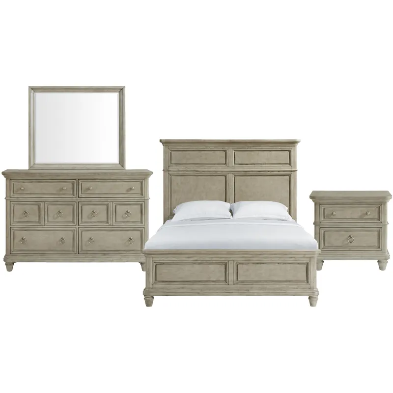 Whit-Ash Light Grey 4PC Queen Set w/NS