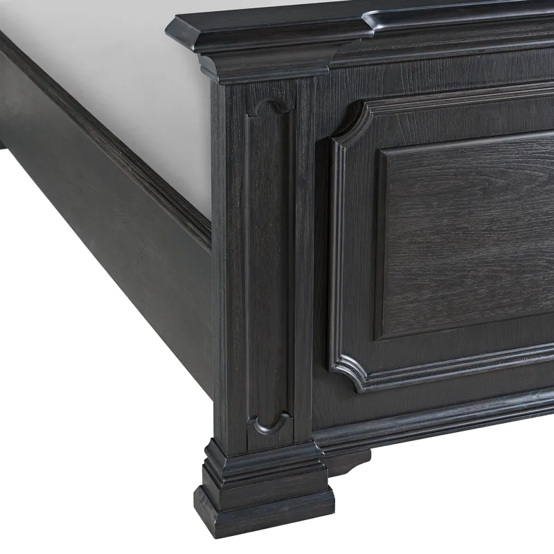Kings Court Black 4PC Set w/Queen Bed and NS