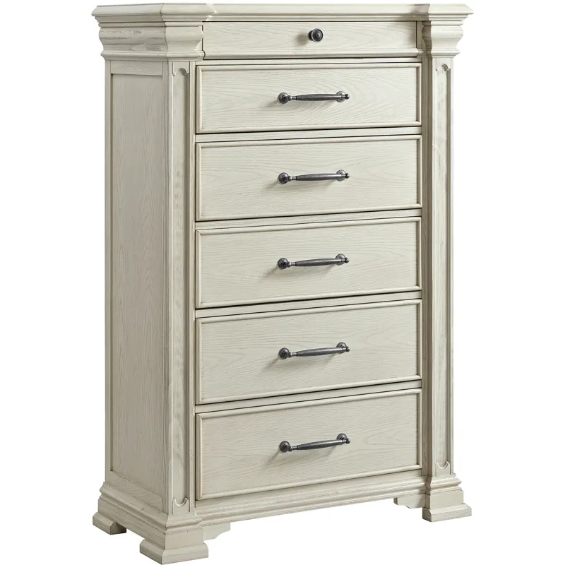 Kings Court White 5PC Set w/Queen Storage Bed