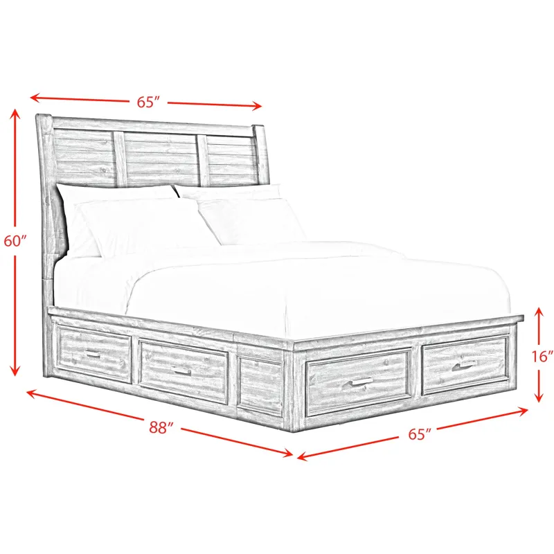 Sullivan Drift Grey 4PC Set w/Queen Bed with CH