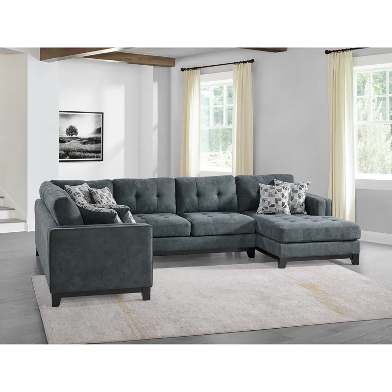Wyatt Kymberly Navy Sectional 3PC Set