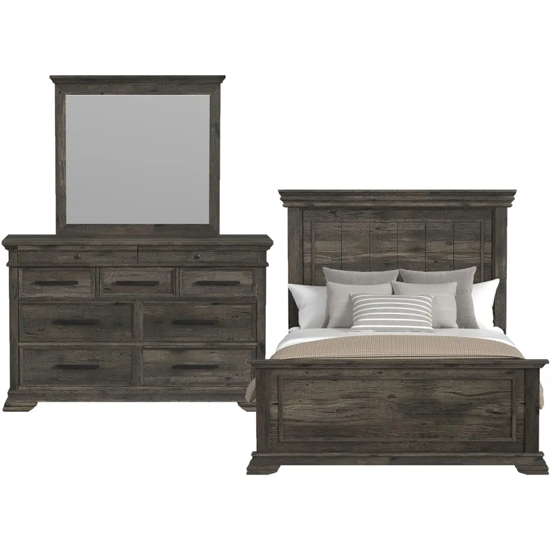 Park Ridge Charcoal 3PC Set w/Queen Panel Bed