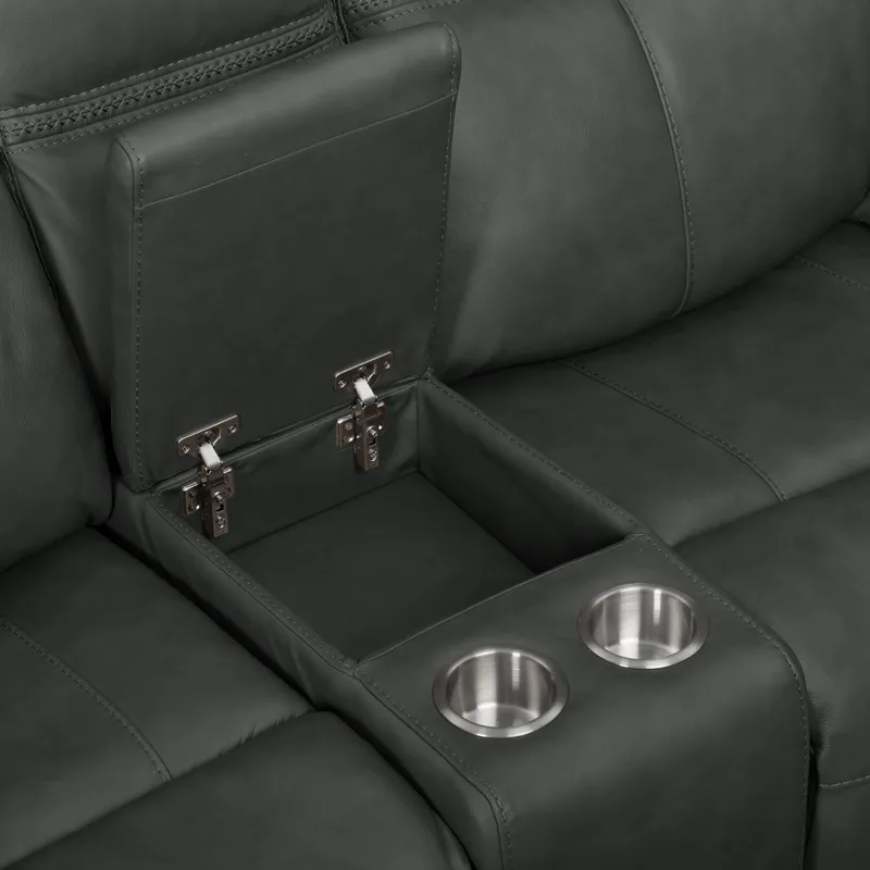 Camaro P3 Loveseat with Console in Aline Anthracite