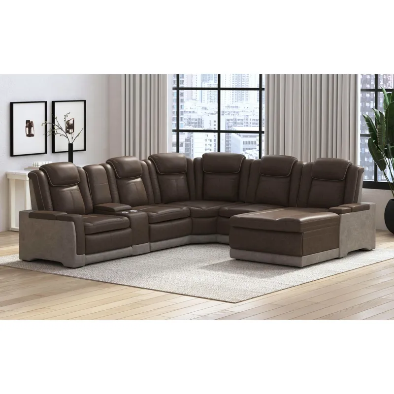Lantana Rocky Brown/GreySectional 6PC Set - (3)P2