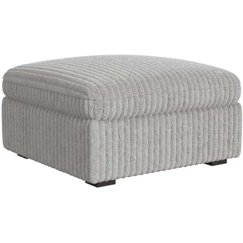 Esprit Grand Cord Light Grey Sectional 5PC Set & Ottoman