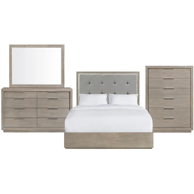 Arcadia Grey 4PC Set w/Queen Bed and CH