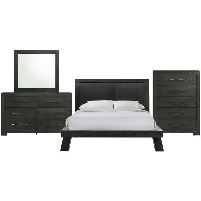Allan Black 4 PC Queen Set w/CH