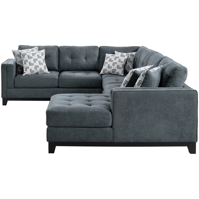 Wyatt Kymberly Navy Sectional 3PC Set