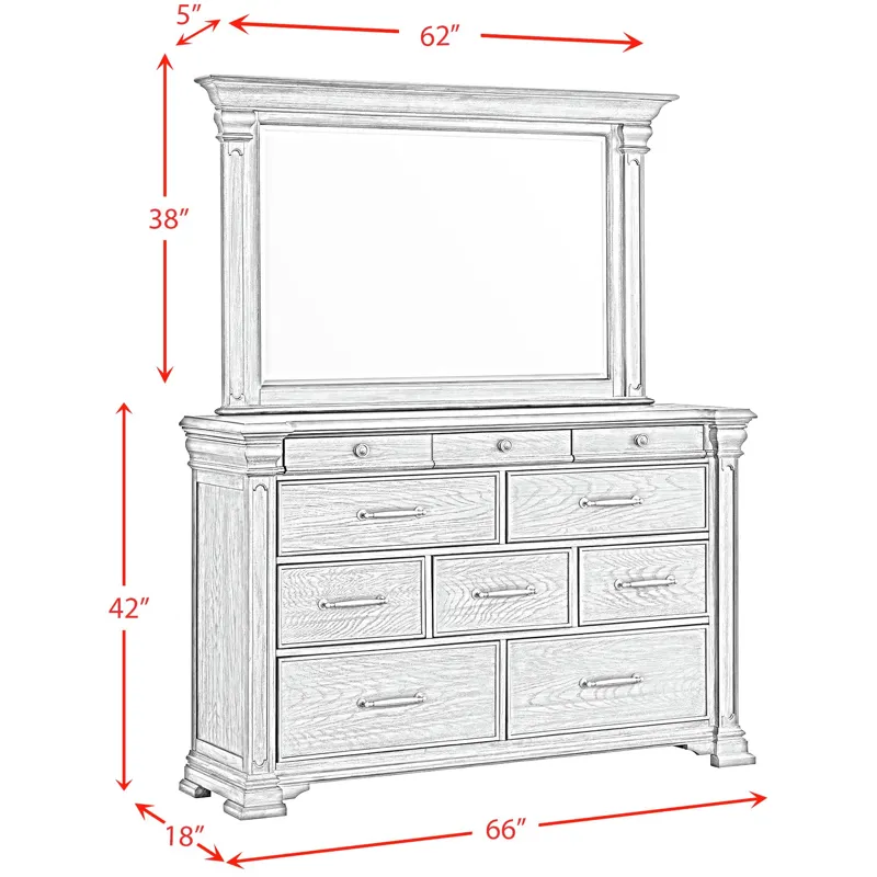 Kings Court Grey 3PC Set w/Queen Bed