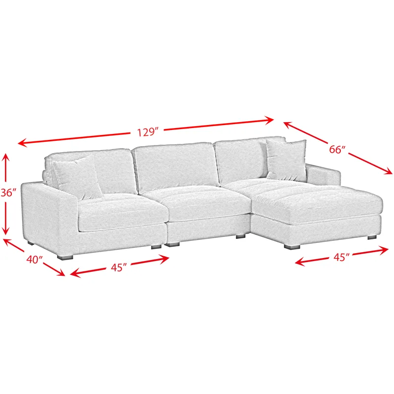Arizona Steno Black Sectional 3PC Set