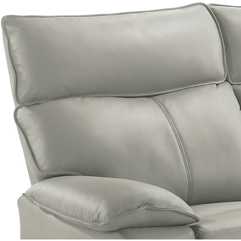 Wildcat Aviarah Leather Silver Sectional 3PC Set