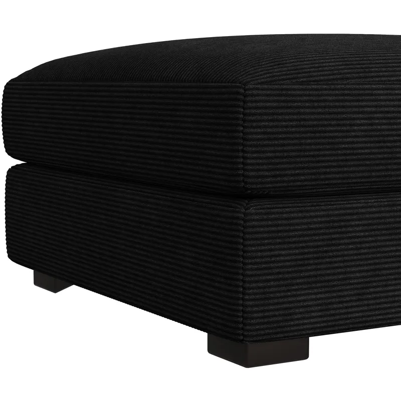 Arizona Steno Black Sectional 6PC Set & Ottoman