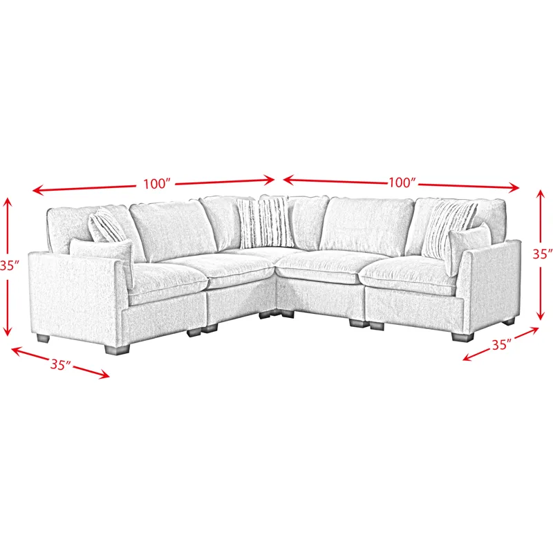 Deville Nova Grey 5PC Sectional