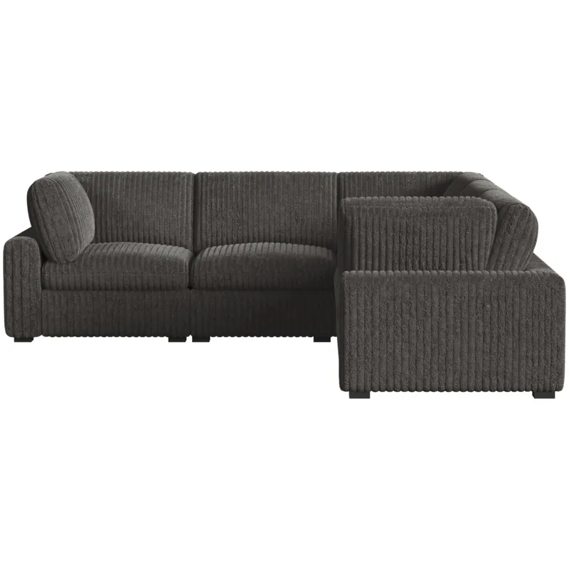 Esprit Grand Cord Charcoal Sectional 5PC Set