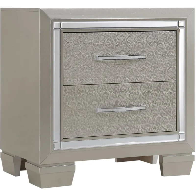 Platinum Champagne 5PC Set w/Queen Storage Bed