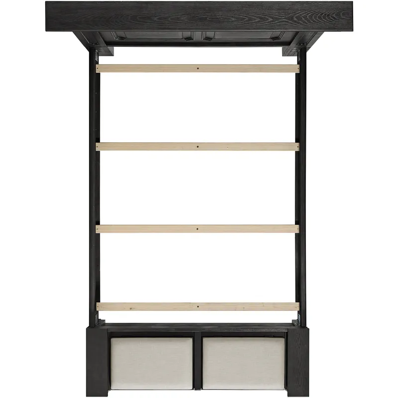 Kings Court Black 4PC Set w/Queen Storage Bed and NS