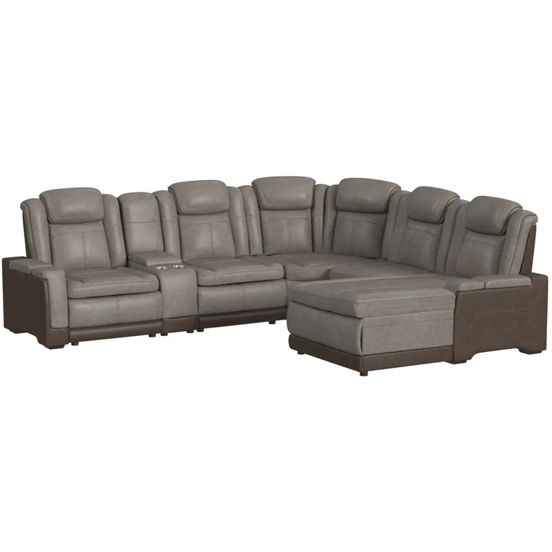 Lantana Rocky Grey/BrownSectional 6PC Set - (3)P2