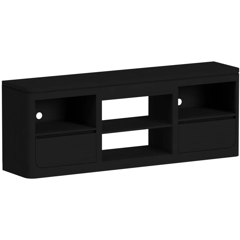 Rosalie Black 4PC Set w/71" TV Console with Fireplace Insert (Ships in 4 Boxes)