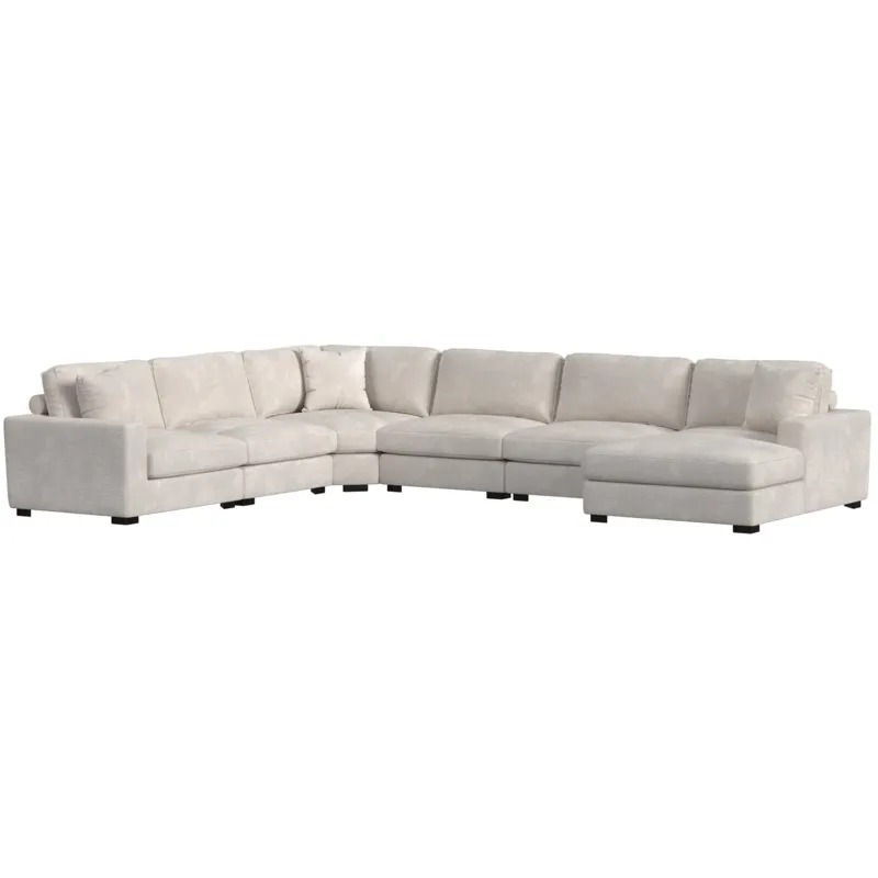 Arizona Steno Beige 6PC Sectional & Ottoman
