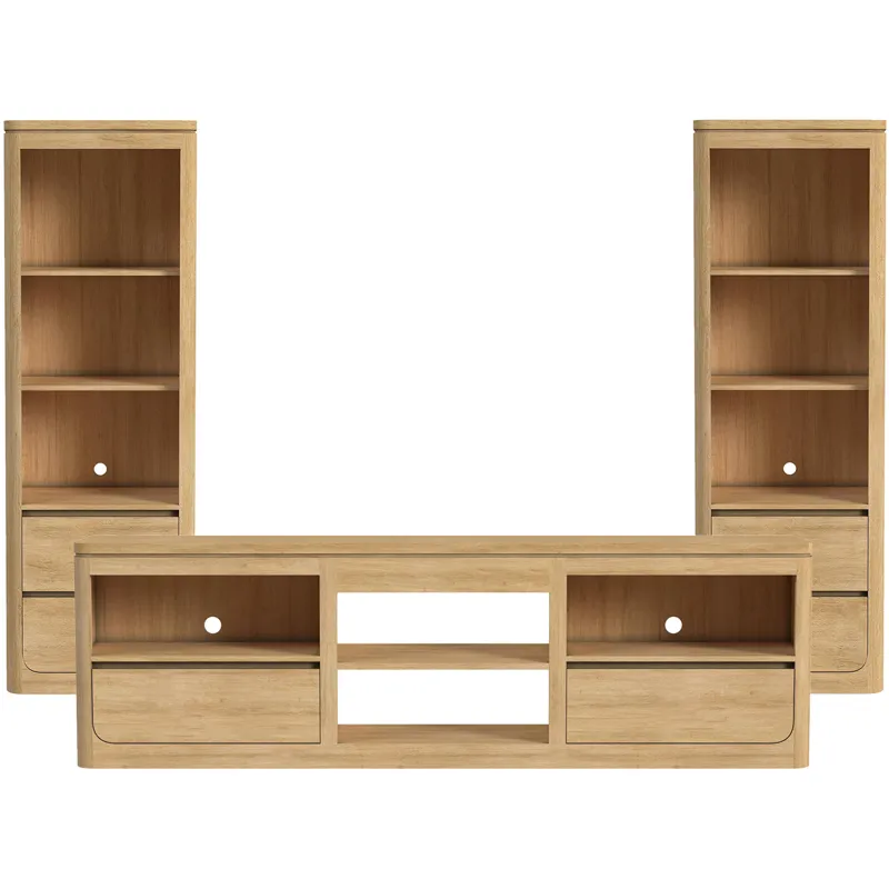 Rosalie Natural 3PC Set w/82" TV Console