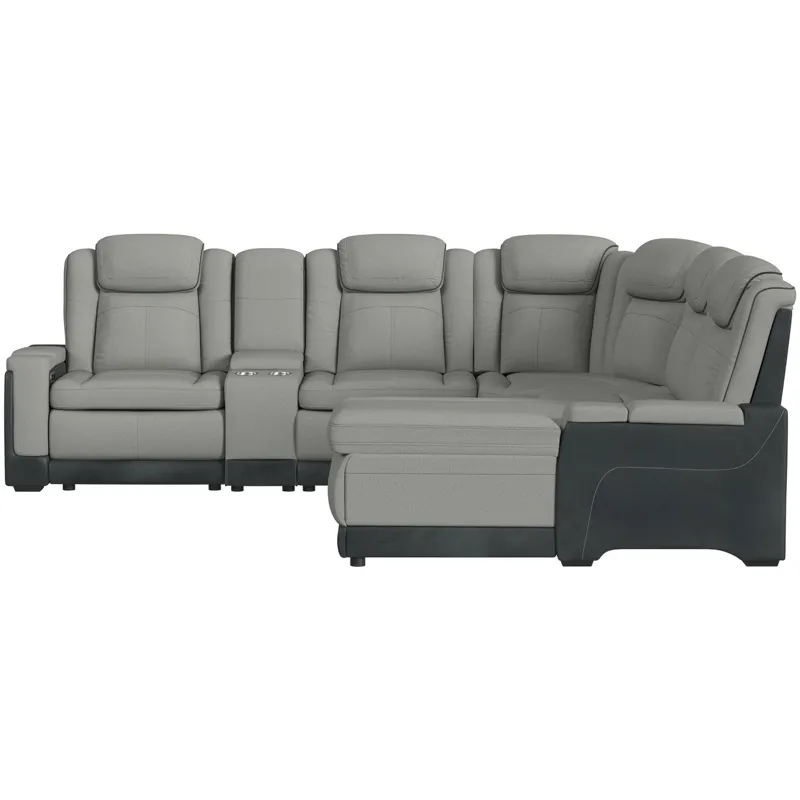 Lantana Rocky Cement/CharcoalSectional 6PC Set w/Chaise and DDT - (3)P2