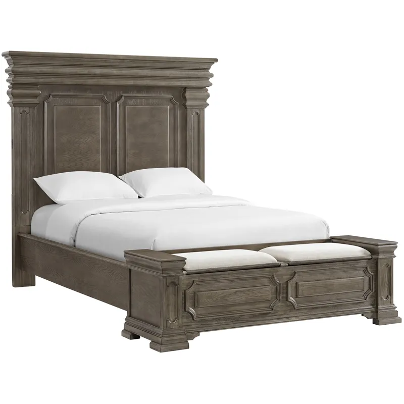 Kings Court Grey 3PC Set w/Queen Storage Bed