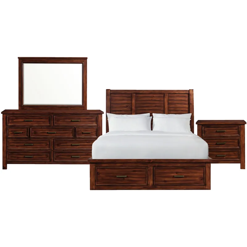 Sullivan Rich Cherry 4PC Set w/Queen Bed & NS