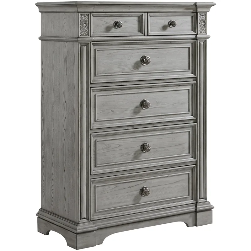 Glenmore Aged Grey 4PC Set w/Queen Bed & CH
