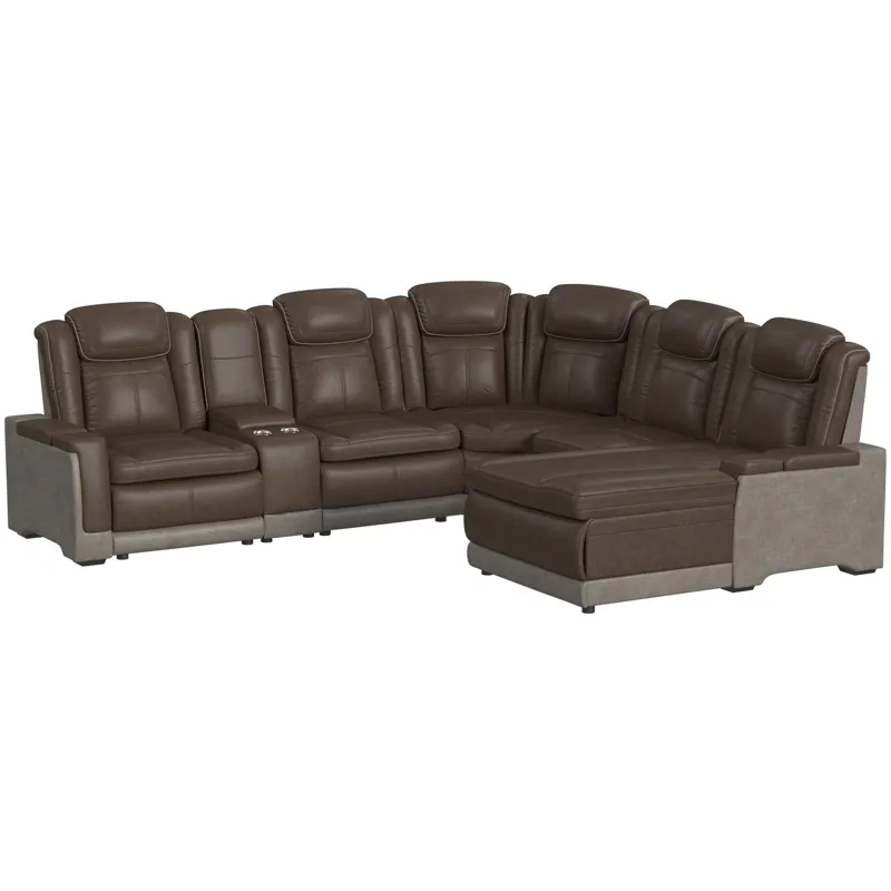 Lantana Rocky Brown/GreySectional 6PC Set - (3)P2