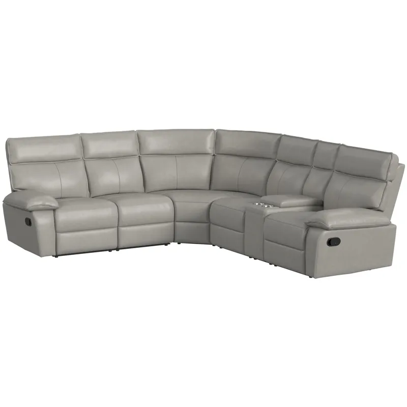 Wildcat Aviarah Leather Silver Sectional 3PC Set