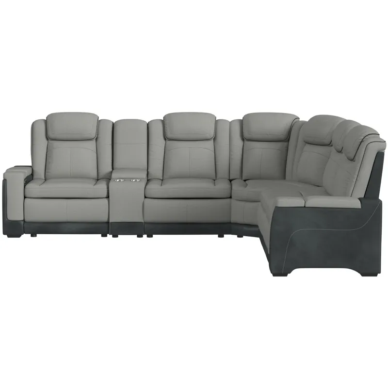 Lantana Rocky Cement/CharcoalSectional 6PC Set - (3)P2