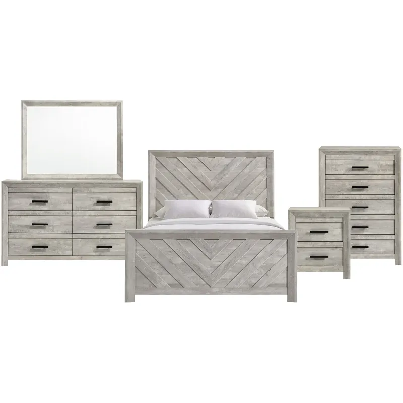 Eleanor White 5PC Set w/Queen Bed