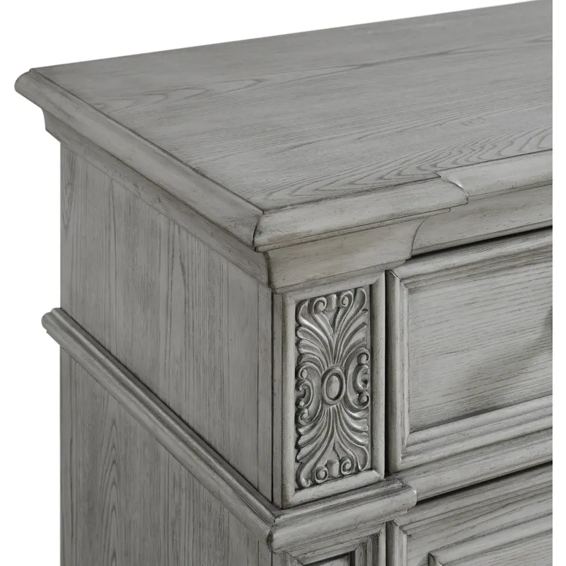 Glenmore Aged Grey 4PC Set w/Queen Bed & CH
