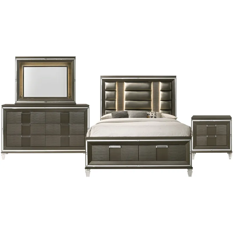 Twenty Nine Copper 4PC Set w/Queen Bed with NS