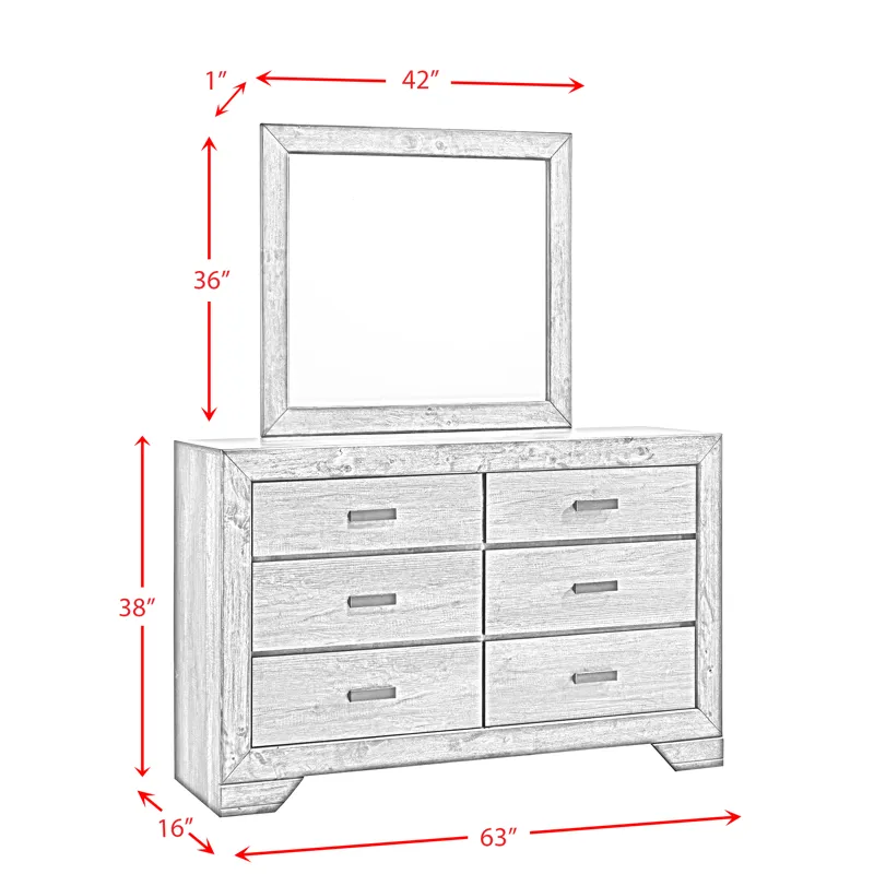 Nathan Grey Oak 4PC Queen Set w/CH