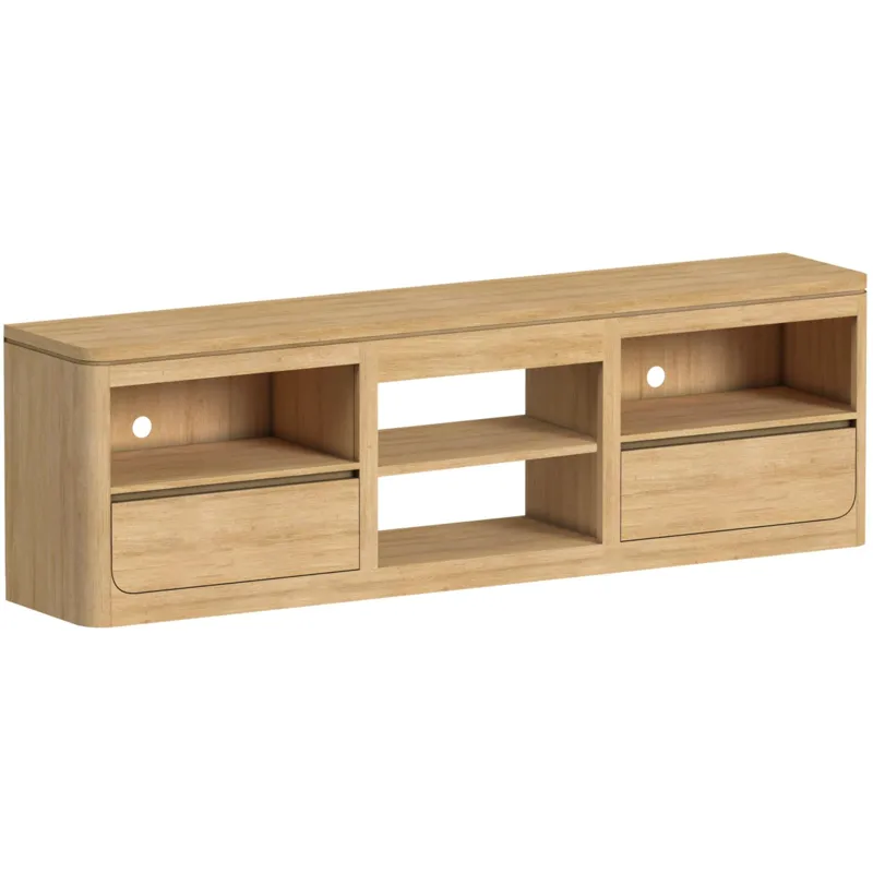 Rosalie Natural 4PC Set w/82" TV Console with Fireplace Insert (Ships in 4 Boxes)