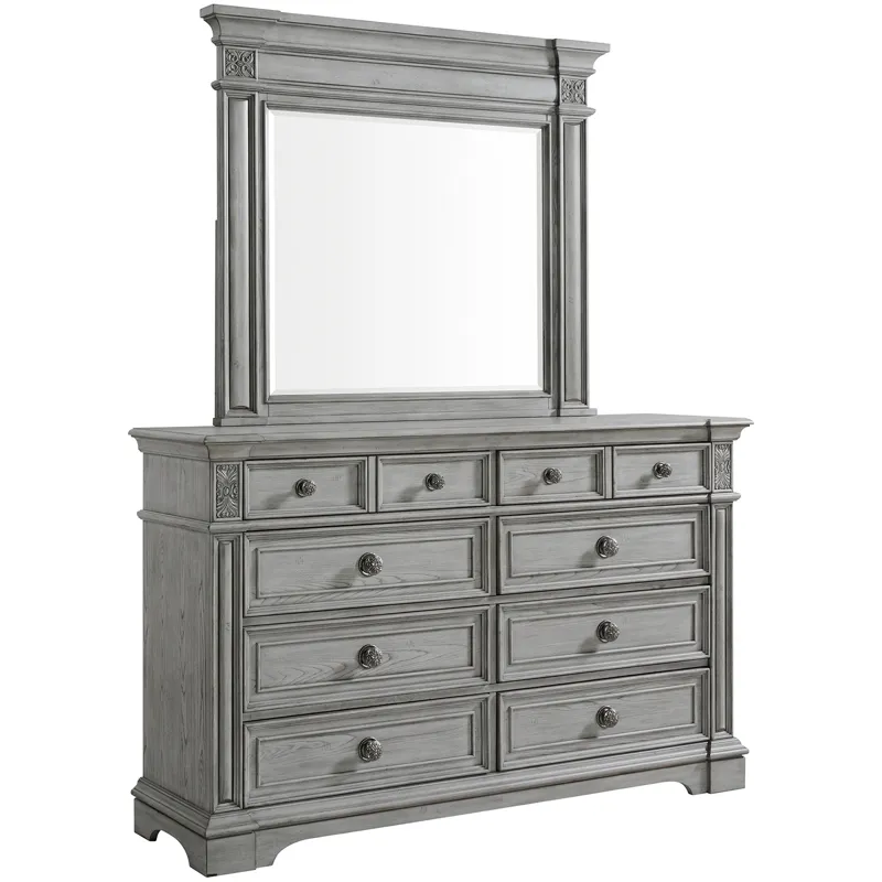 Glenmore Aged Grey 4PC Set w/Queen Bed & CH