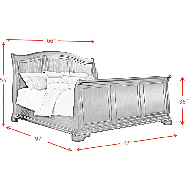Cameron Cherry 3PC Set w/Queen Sleigh Bed