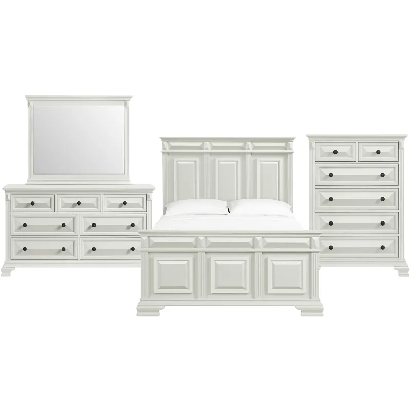 Bridgestone Antique White 4PC Queen Set w/CH