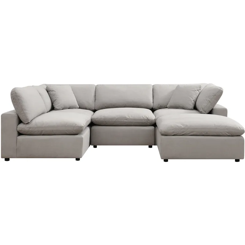 Cloud 9 Flex Dove 4PC Sectional & Ottoman