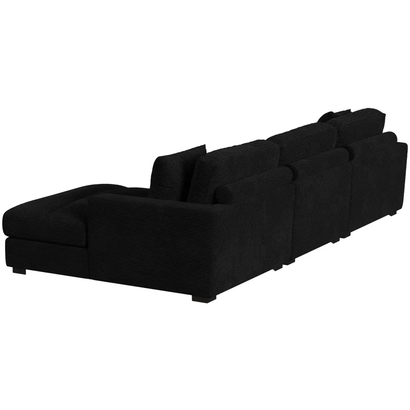 Arizona Steno Black Sectional 3PC Set