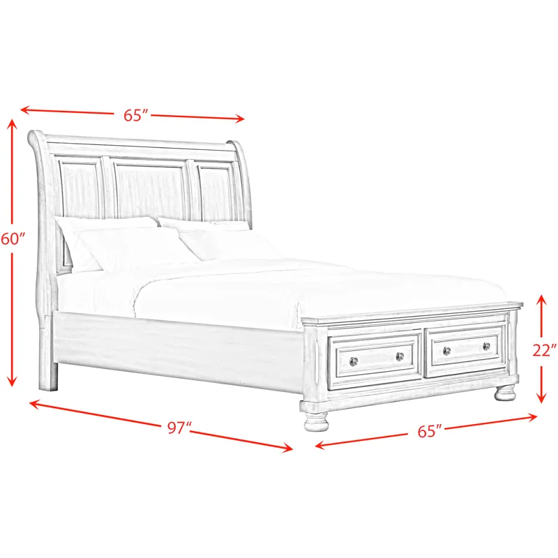 Kingston Cherry Brown 5PC Set w/Queen Storage FB Bed