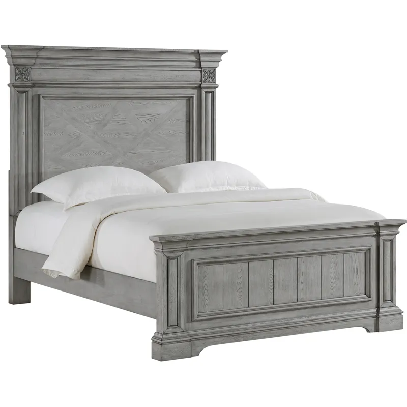Glenmore Aged Grey 4PC Set w/Queen Bed & CH