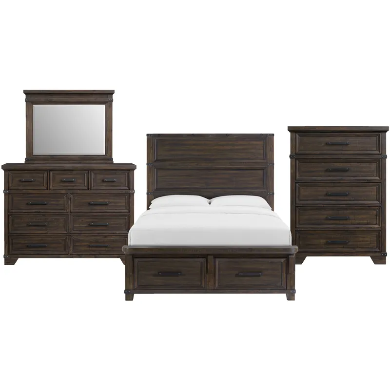 Colorado City Charcoal 4PC Set w/Queen Bed & CH