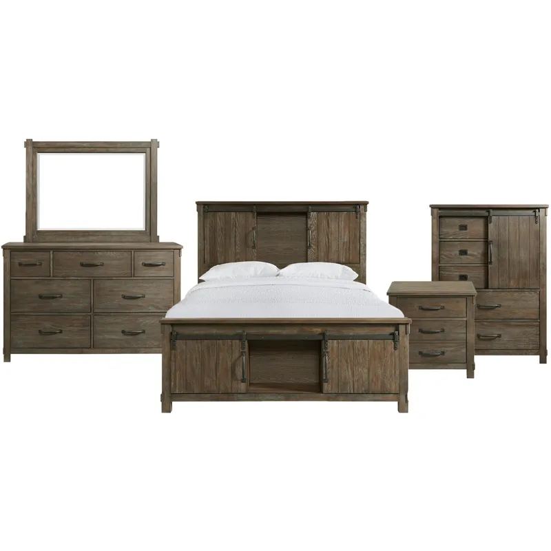 Scott Dark 5PC Set w/Queen Storage Bed